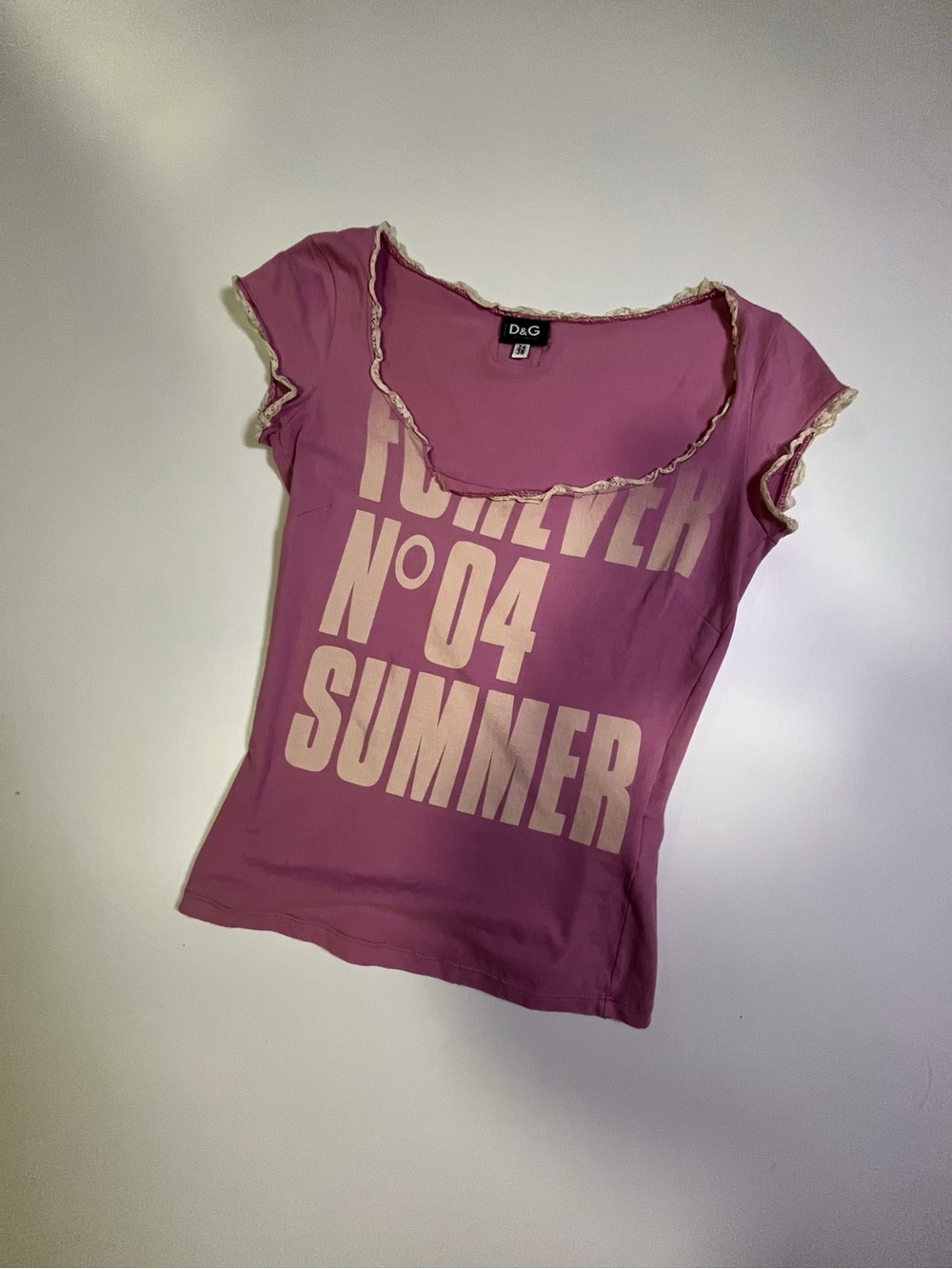 y2k dolce and gabbana pink forever number four summer tee